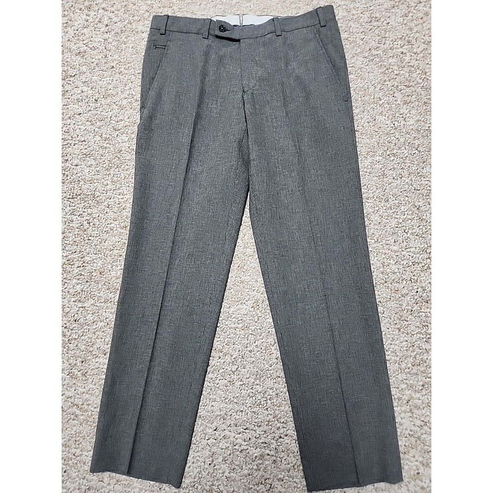 Ted Baker Pants 33x30 Gray Stripe Wool Jerome Dress Slacks Flat Front Canada
